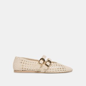 Baylee Woven Ballet Flats Creme Woven Stella
