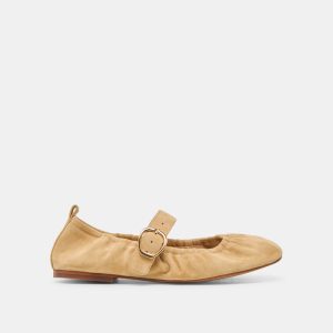 Caely Ballet Flats Honey Suede