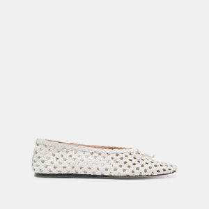 Edda Ballet Flats Bone Woven Leather