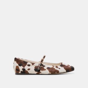 Reyes Ballet Flats Cocoa Taurus Calf Hair