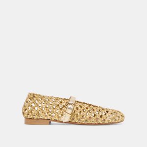 Dover Ballet Flats Gold Woven Stella