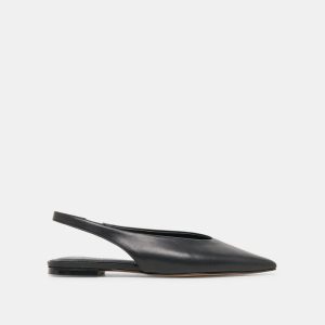Kendle Flats Black Leather