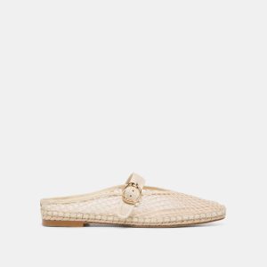 Milie Flats Ecru Woven Mesh