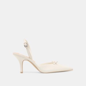 Hamya Heels White Leather