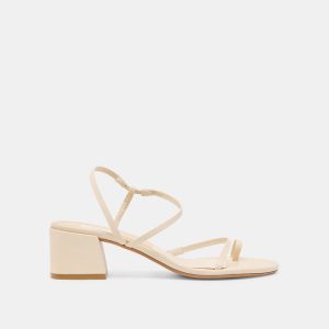 Trini Heels Creme Leather