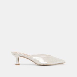 Cleo Sequin Heels Ivory Sequin