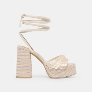 Dorthy Confetti Heels Ivory Leather