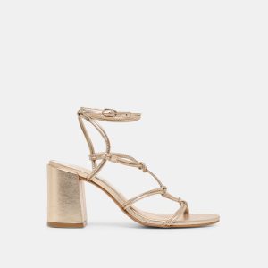Fizzy Heels Gold Leather