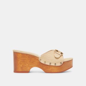 Yalah Heels Lt Natural Raffia