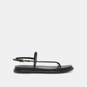 Dom Sandals Black Leather