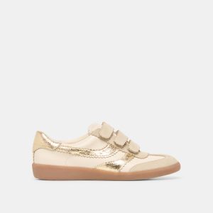 Merit Velcro Sneakers White Gold Leather