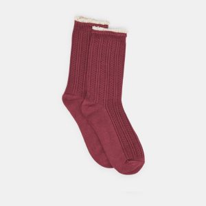 Lace Ruffle Crew Socks White