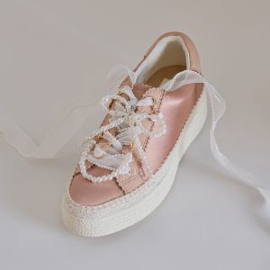 Pearl Curly Organza Lace True White